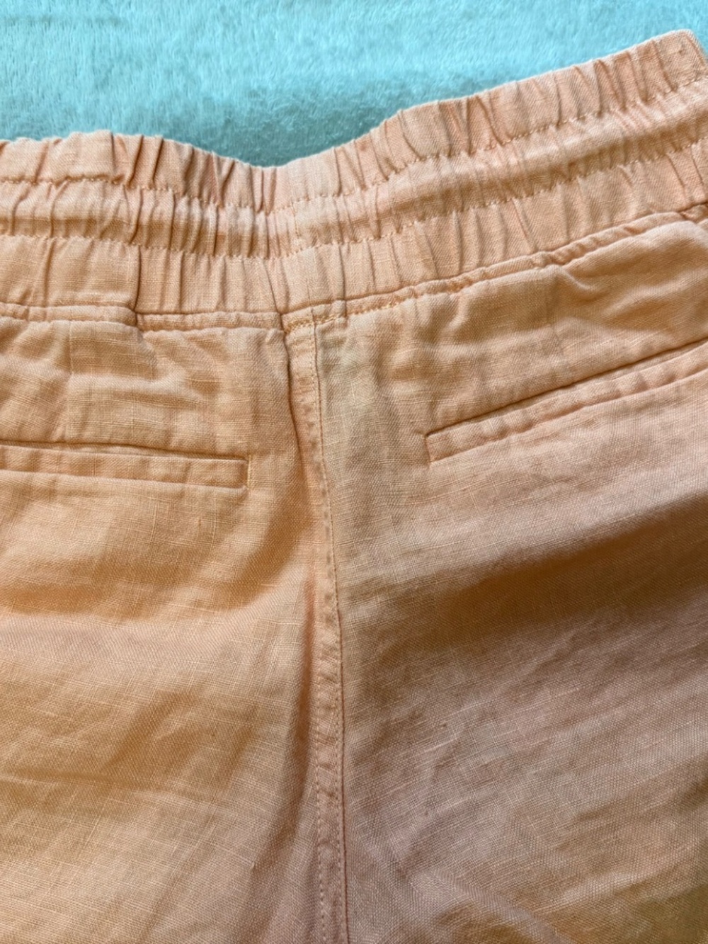 Athleta Cabo Linen Blend Shorts Size 2 Peach Coral Drawstring Casual Summer - Picture 7 of 12
